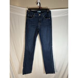 7 For All Mankind Kimmie Straight Jeans Womens 28 Rinsed Indigo BAir Stretch